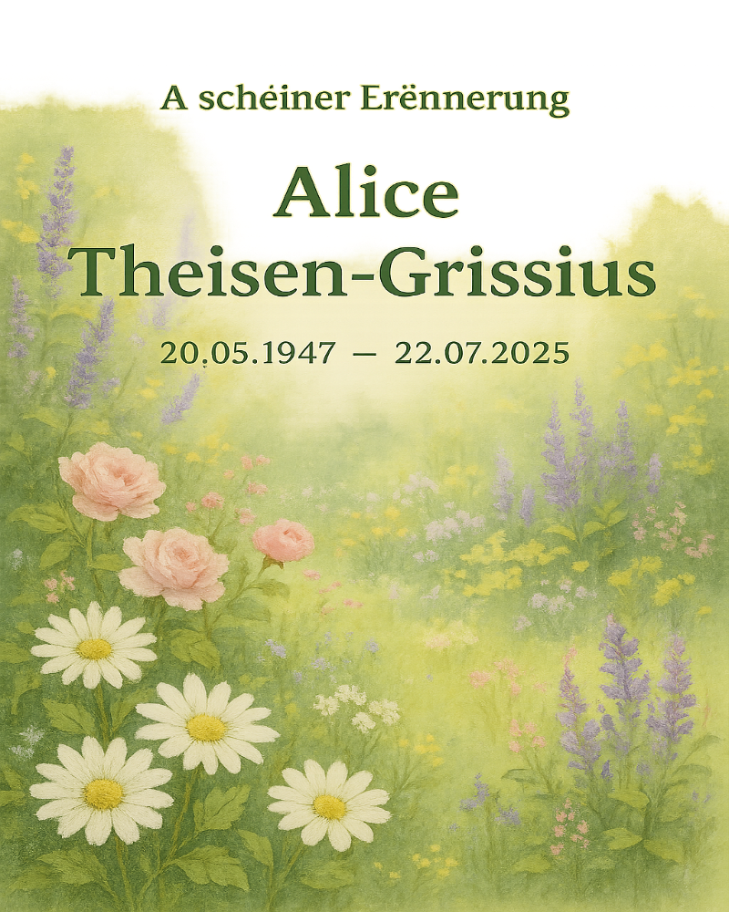 Traueranzeige für Alice Theisen - Grissius