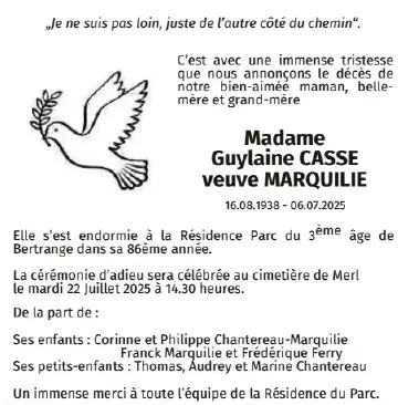 Traueranzeige für Guylaine Casse
