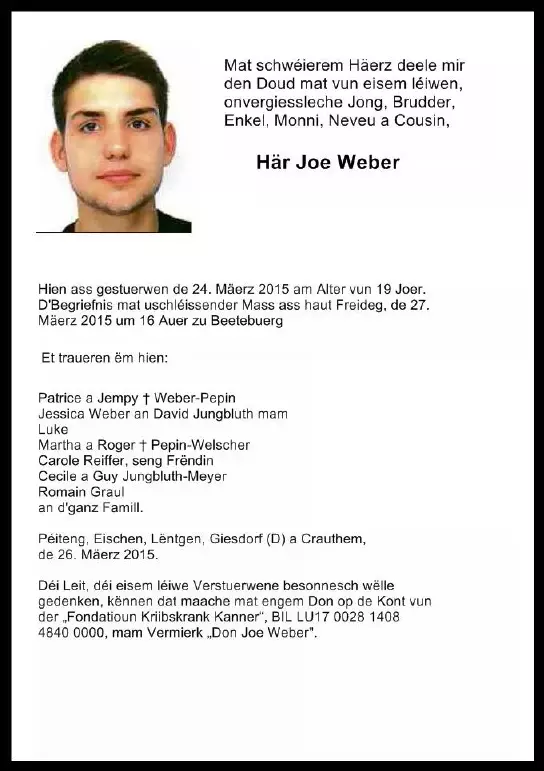Traueranzeige für Joe Weber