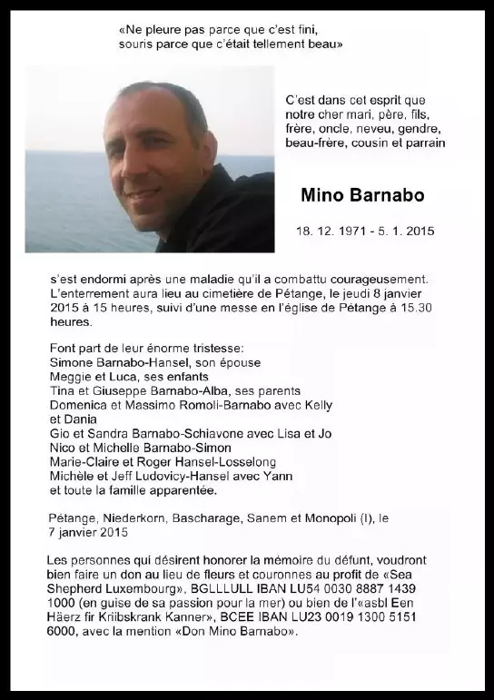 Traueranzeige für Mino Barnabo