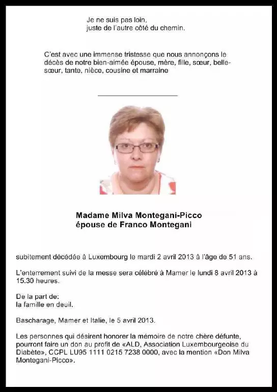 Traueranzeige für Milva Montegani-Picco