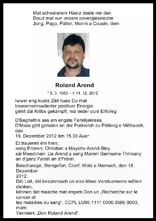 Traueranzeige für Roland Arend