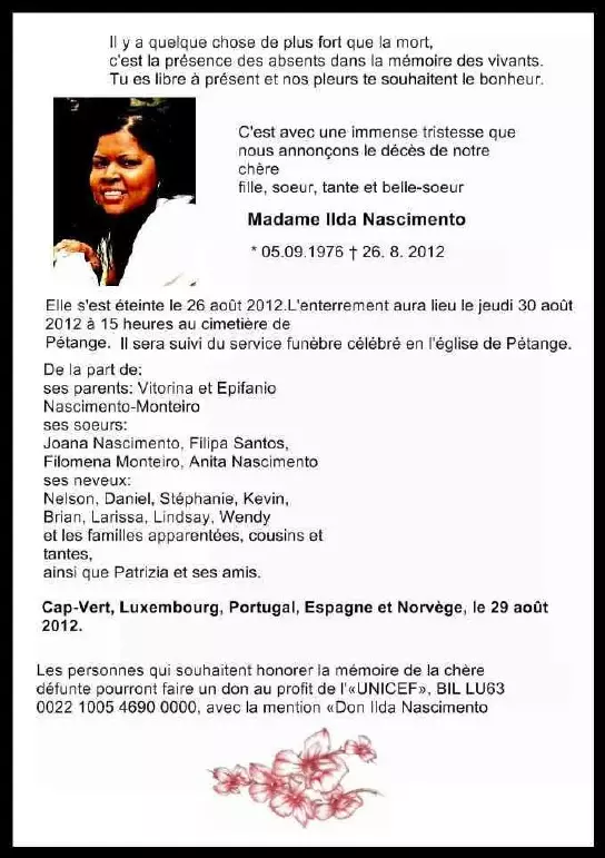 Traueranzeige für Ilda Nascimento