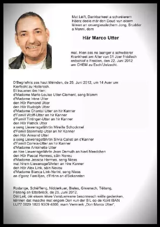 Traueranzeige für Marco Utter