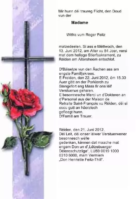 Traueranzeige für Henriette Feitz-Thill