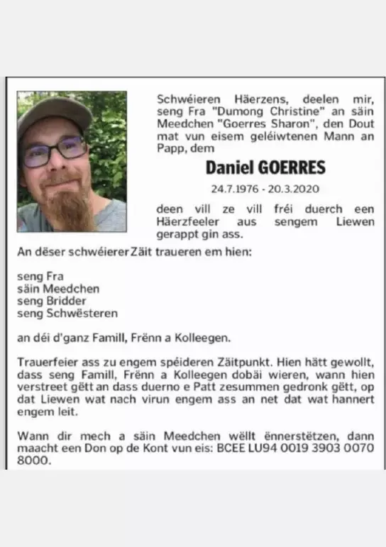 Traueranzeige für Daniel Goerres