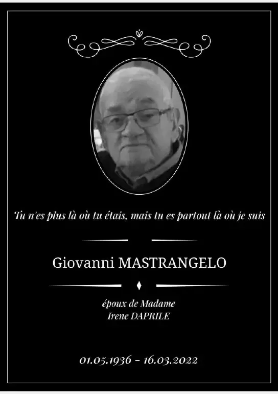 Traueranzeige für Giovanni MASTRANGELO