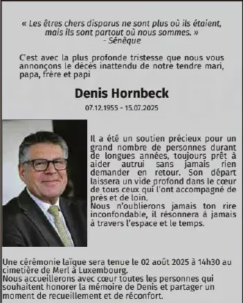 Traueranzeige für Denis Hornbeck