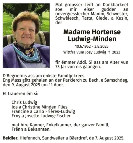 Traueranzeige für Hortens Ludwig-Minden