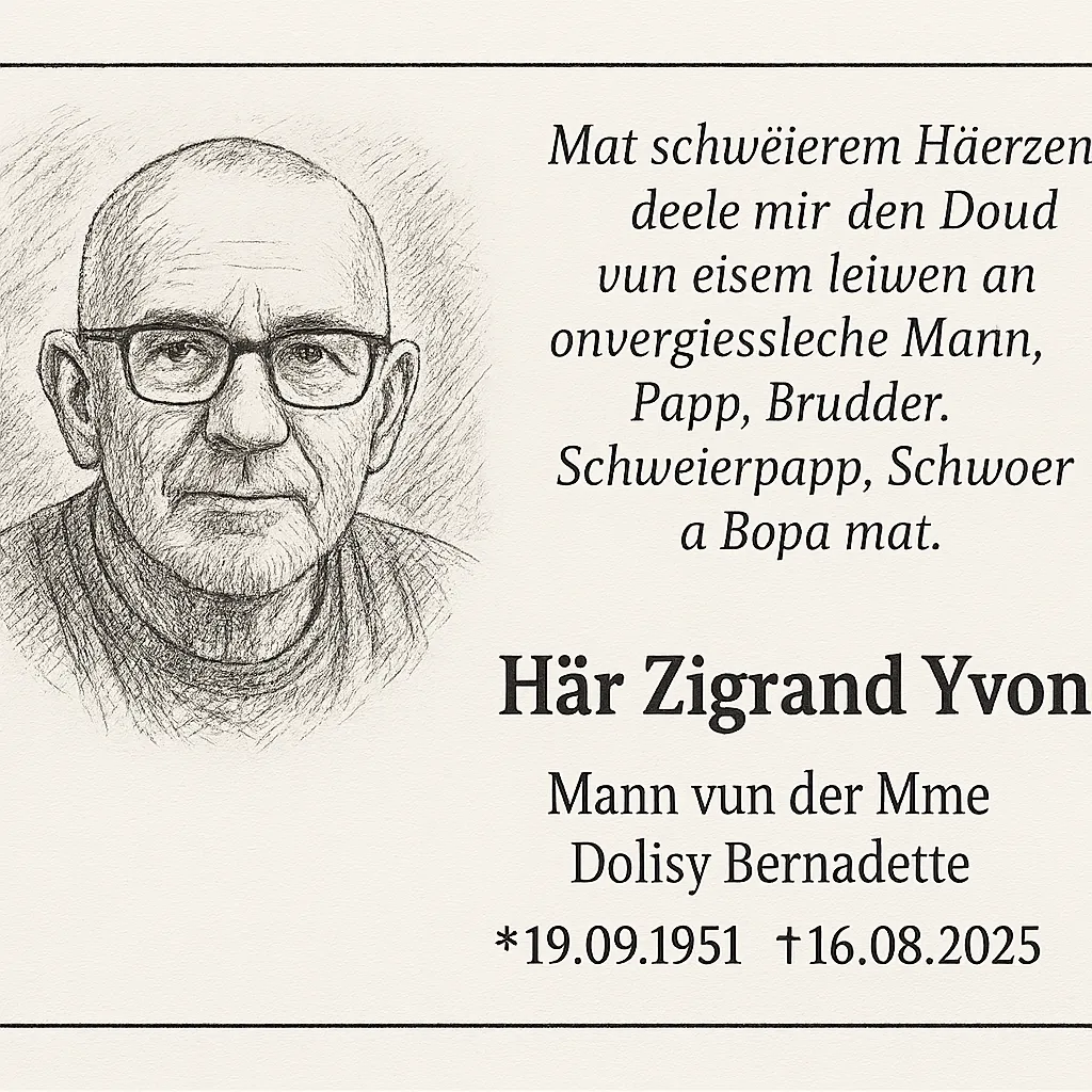 Traueranzeige für Yvon Zigrand