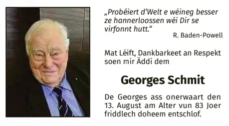 Traueranzeige für Georges Schmit