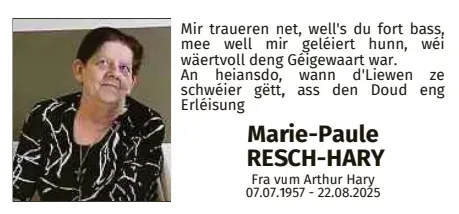 Traueranzeige für Marie-Paule Resch-Hary