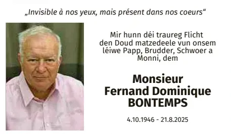 Traueranzeige für Fernand Dominique Bontemps