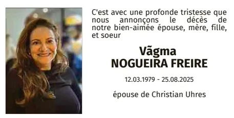 Traueranzeige für Vāgma Nogueira Freire