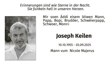 Traueranzeige für Joseph Keilen