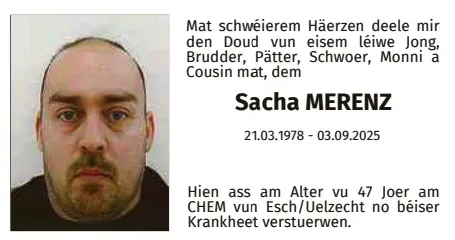 Traueranzeige für Sacha Merenz