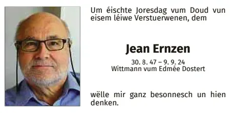 Traueranzeige für Jean Ernzen