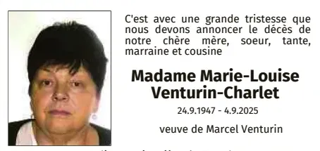 Traueranzeige für Marie-Louise Venturin-Charlet