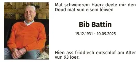 Traueranzeige für Bib Battin