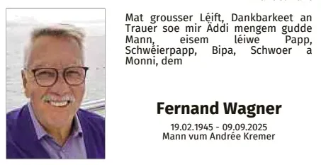 Traueranzeige für Fernand Wagner