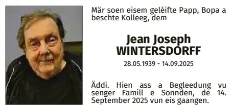 Traueranzeige für Jean Joseph Wintersdorff