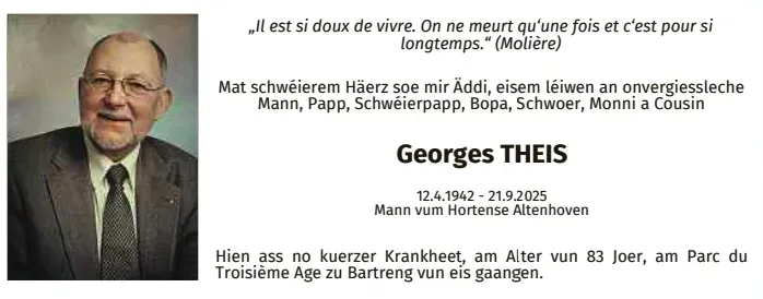 Traueranzeige für Georges Theis