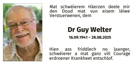 Traueranzeige für Guy Dr. Welter