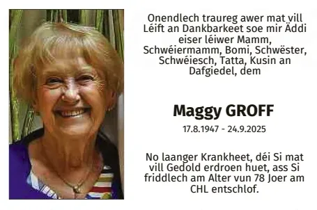 Traueranzeige für Maggy Groff