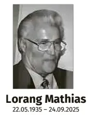 Traueranzeige für Mathias Lorang