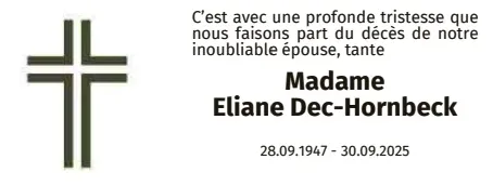 Traueranzeige für Eliane Dec-Hornbeck