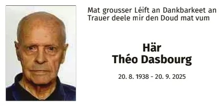 Traueranzeige für Théo Dasbourg
