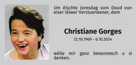 Traueranzeige für Christiane Gorges
