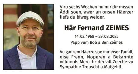 Traueranzeige für Fernand Zeimes