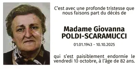 Traueranzeige für Giovanna Poldi-Scaramucci