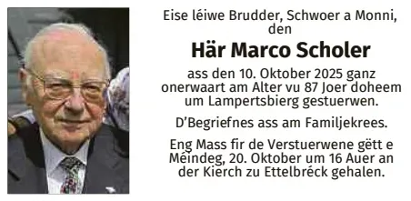 Traueranzeige für Marco Scholer