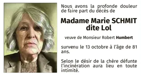 Traueranzeige für Marie Schmit