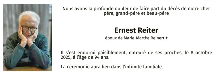Traueranzeige für Ernest Reiter