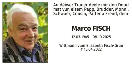 Traueranzeige für Marco Fisch