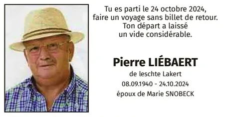 Traueranzeige für Pierre Liébaert