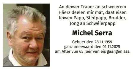 Traueranzeige für Michel Serra