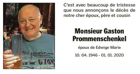 Traueranzeige für Gaston Prommenschenkel