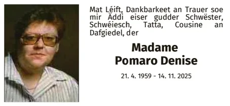 Traueranzeige für Denise Pomaro