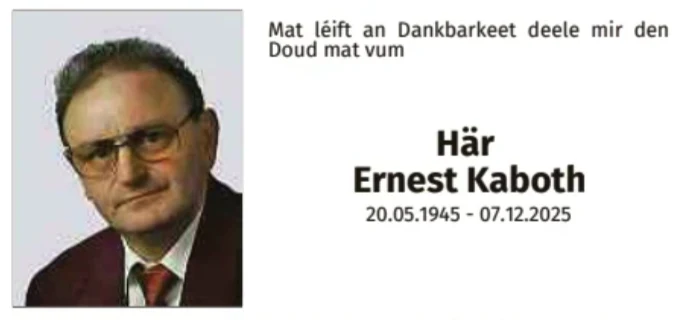 Traueranzeige für Ernest Kaboth