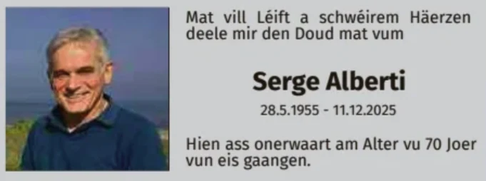 Traueranzeige für Serge Alberti