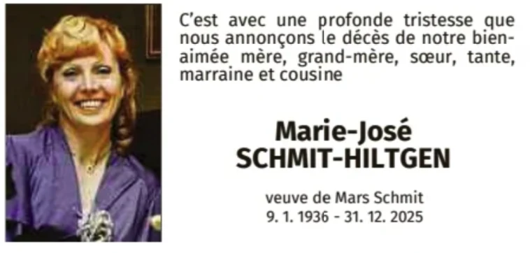 Traueranzeige für Marie-José Schmit-Hiltgen