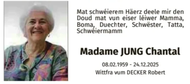Traueranzeige für Chantal Jung