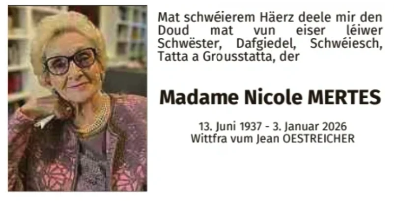 Traueranzeige für Nicole Mertes