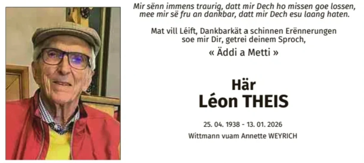 Traueranzeige für Léon Theis