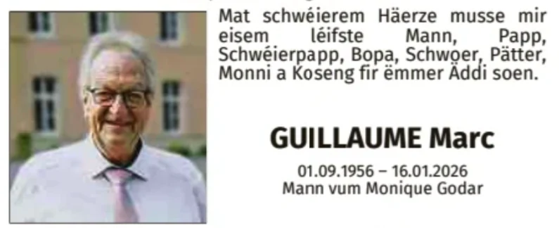 Traueranzeige für Marc Guillaume