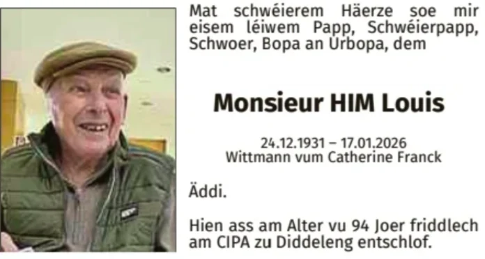 Traueranzeige für Louis Him